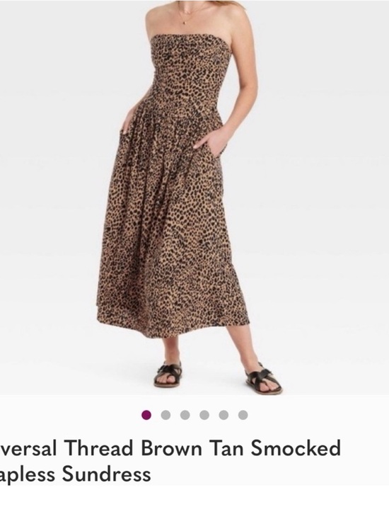 Universal Thread Dresses & Skirts - Universal Thread Leopard Print Strapless Maxi Dress - Black & Tan